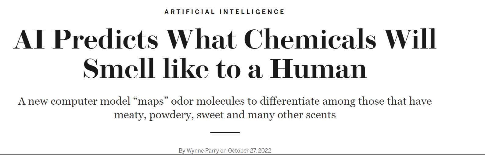 人工智能預(yù)測(cè)人類聞到的化學(xué)物質(zhì)是什么氣味 人工智能預(yù)測(cè)人類聞到的化學(xué)物質(zhì)是什么氣味